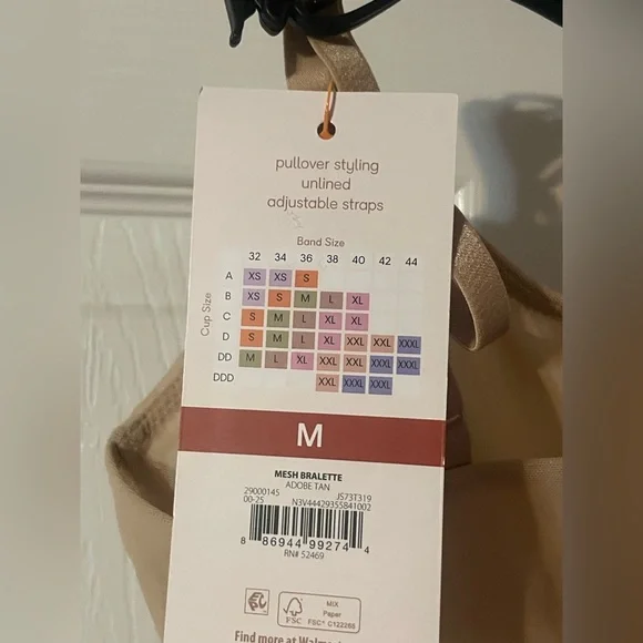 Joyspun’s Women’s Tan Mesh Bralette! NWT! Size Medium! - Picture 6 of 6